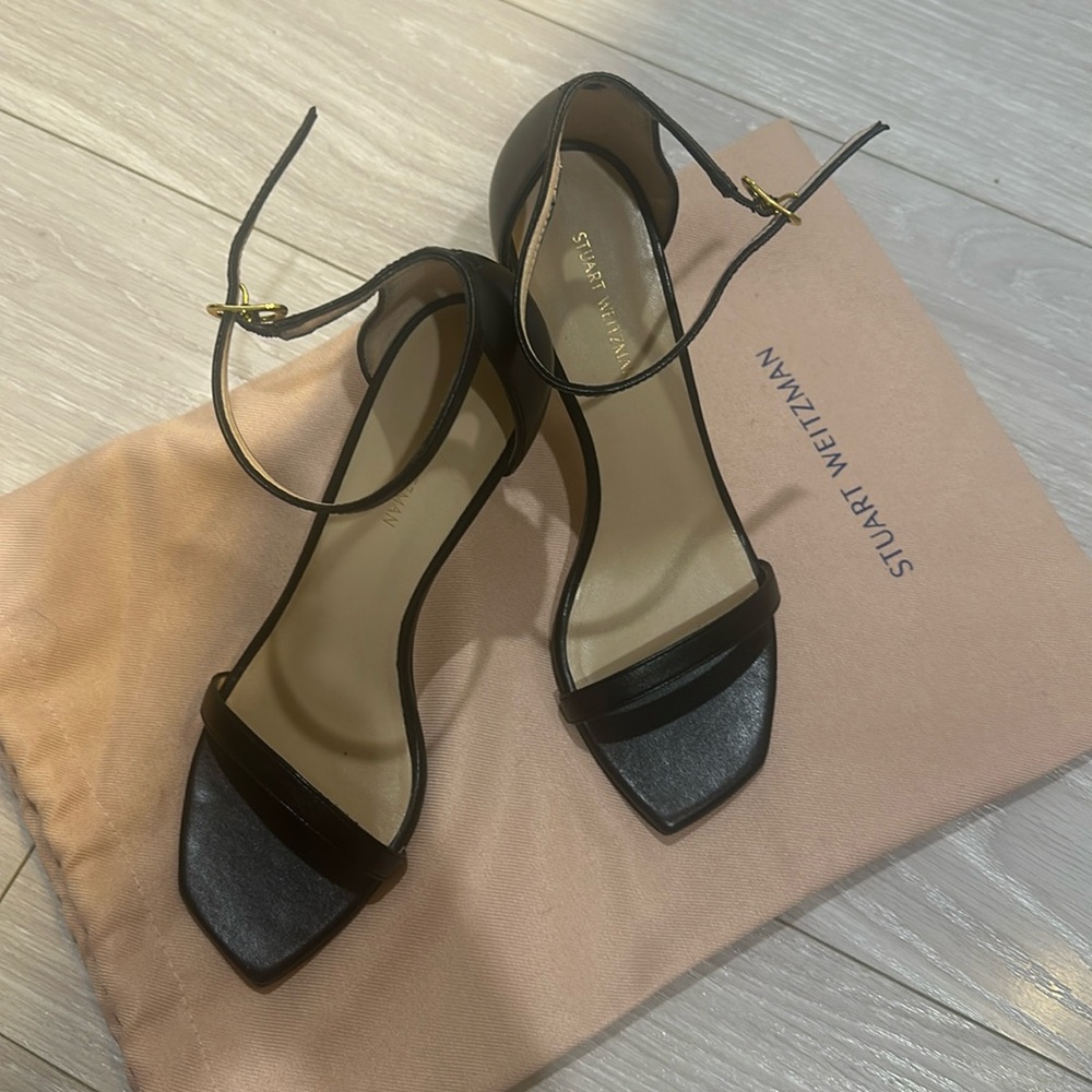 Stuart Weitzman Strappy Black Heels size 5.5